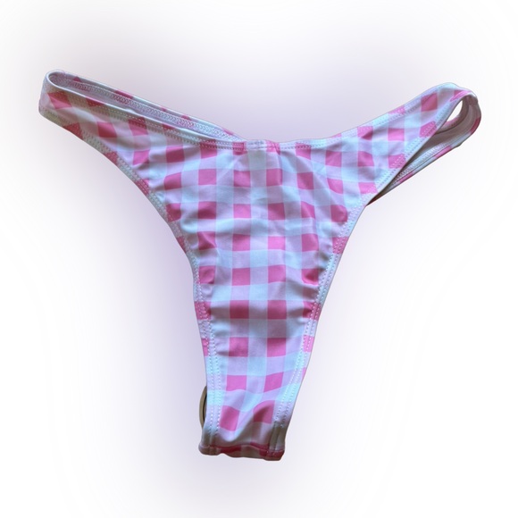 NWOT HalfHeart Pink/White Gingham Checkered Bikini Set - Picture 6 of 10